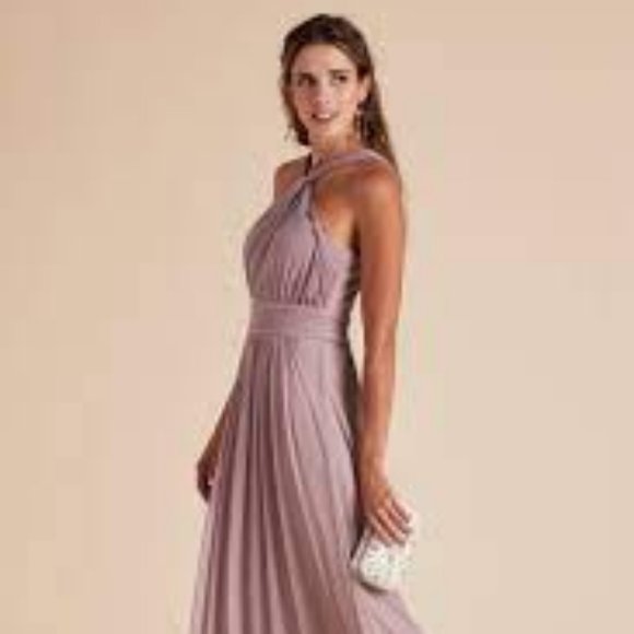 Birdy Grey Dresses & Skirts - BIRDY GREY KIKO Mesh Mauve Halter Maxi Formal Dress Size Small